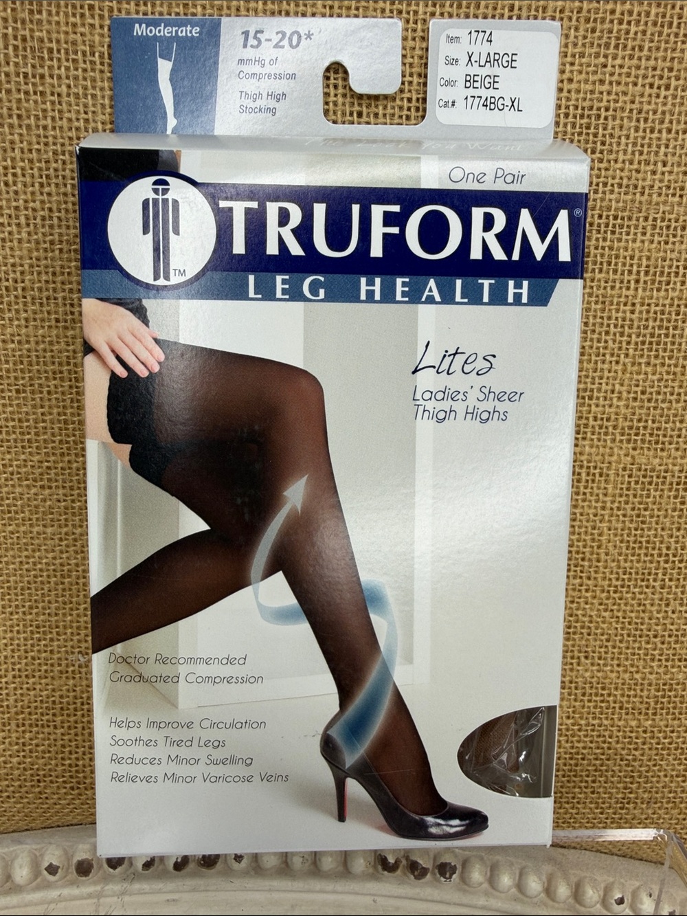 Truform Lites Ladies Sheer Thigh Highs - Beige